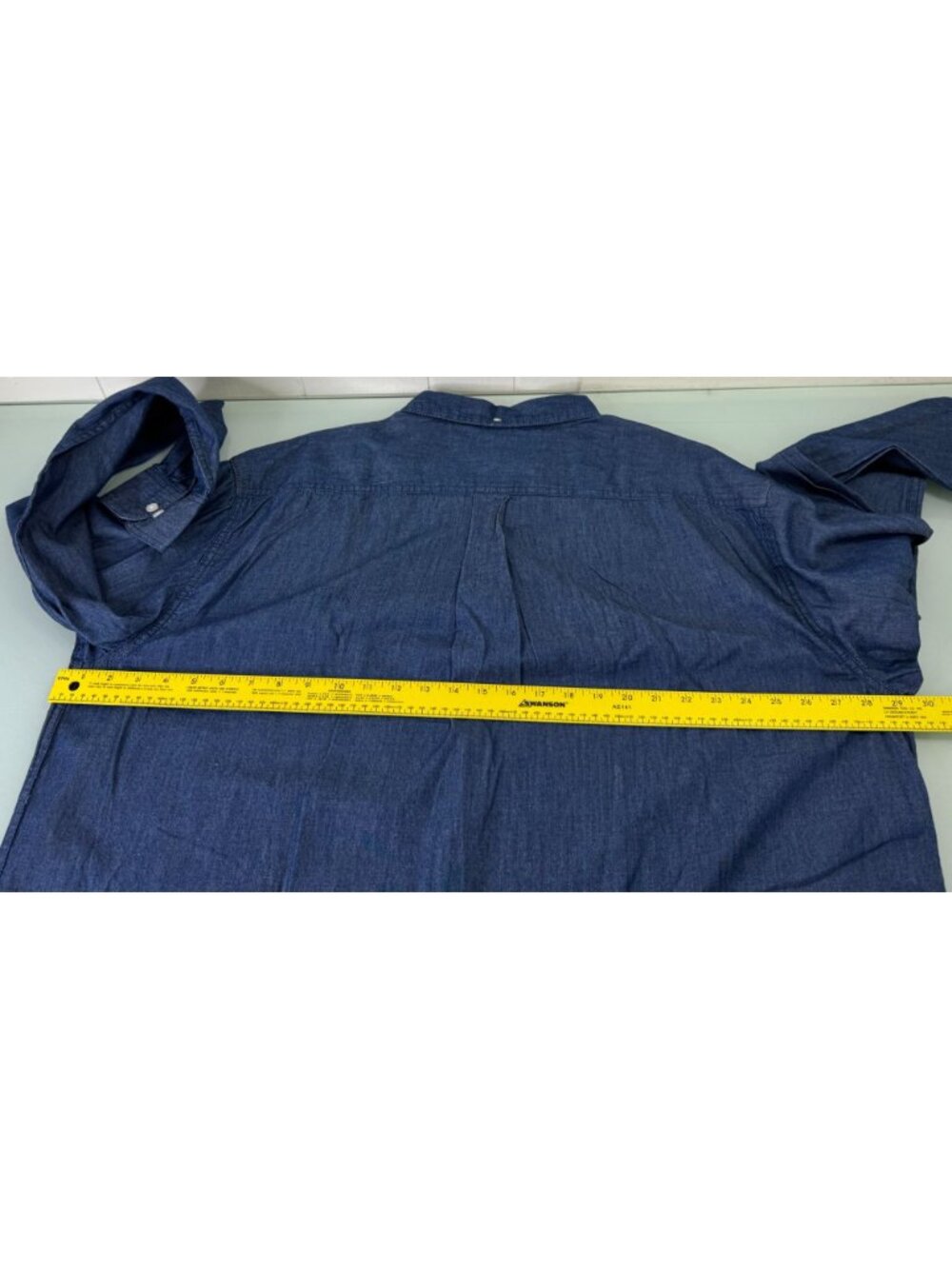 Corvette Shirt Mens 3XL Chambray Denim Button Down Long Sleeve Pocket Jay Leno - Picture 6 of 7